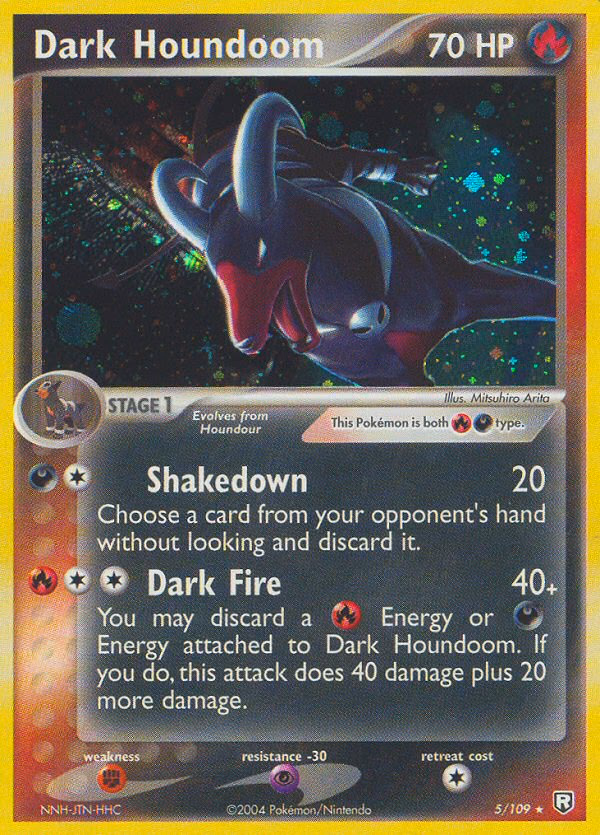 Dark Houndoom Pokemon card (5/109, Team Rocket Returns)