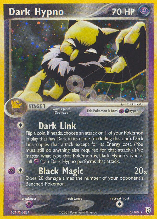Dark Hypno Pokemon card (6/109, Team Rocket Returns)
