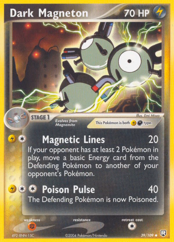 Dark Magneton Pokemon card (39/109, Team Rocket Returns)