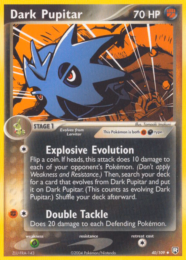 Dark Pupitar Pokemon card (40/109, Team Rocket Returns)