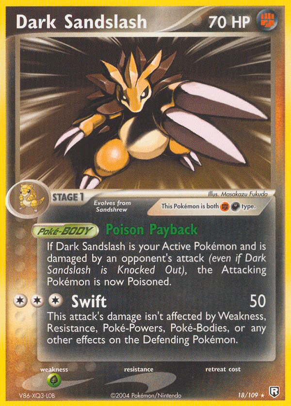 Dark Sandslash Pokemon card (18/109, Team Rocket Returns)