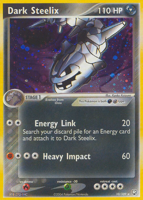 Dark Steelix Pokemon card (10/109, Team Rocket Returns)