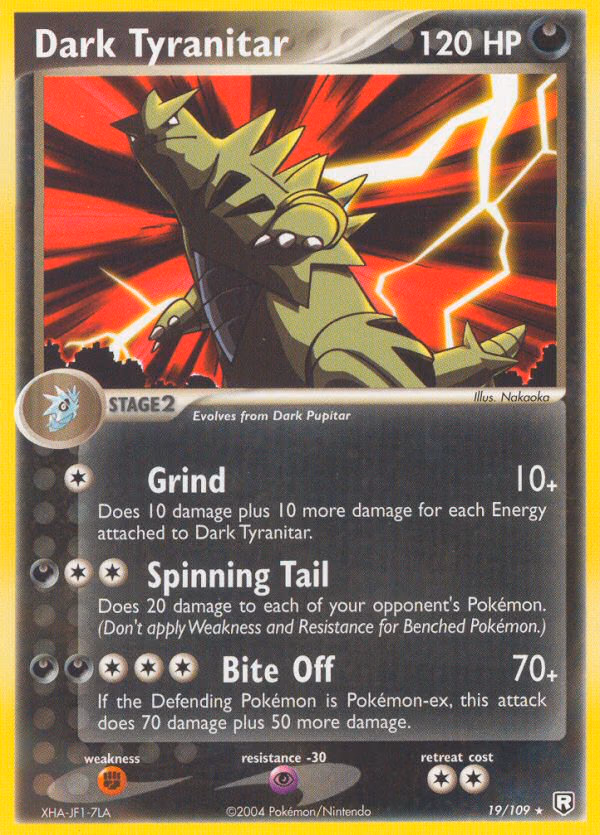 Dark Tyranitar Pokemon card (19/109, Team Rocket Returns)