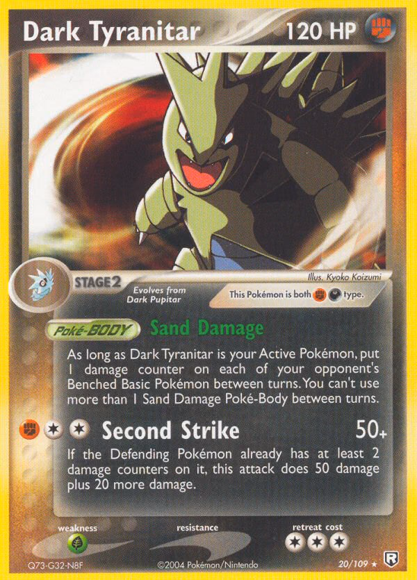 Dark Tyranitar Pokemon card (20/109, Team Rocket Returns)