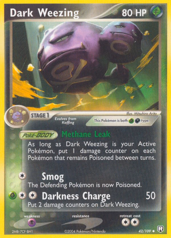 Dark Weezing Pokemon card (42/109, Team Rocket Returns)