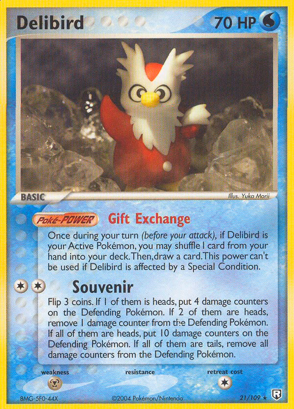 Delibird Pokemon card (21/109, Team Rocket Returns)