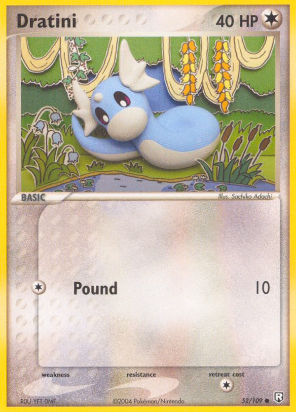 Dratini Pokemon card (52/109, Team Rocket Returns)