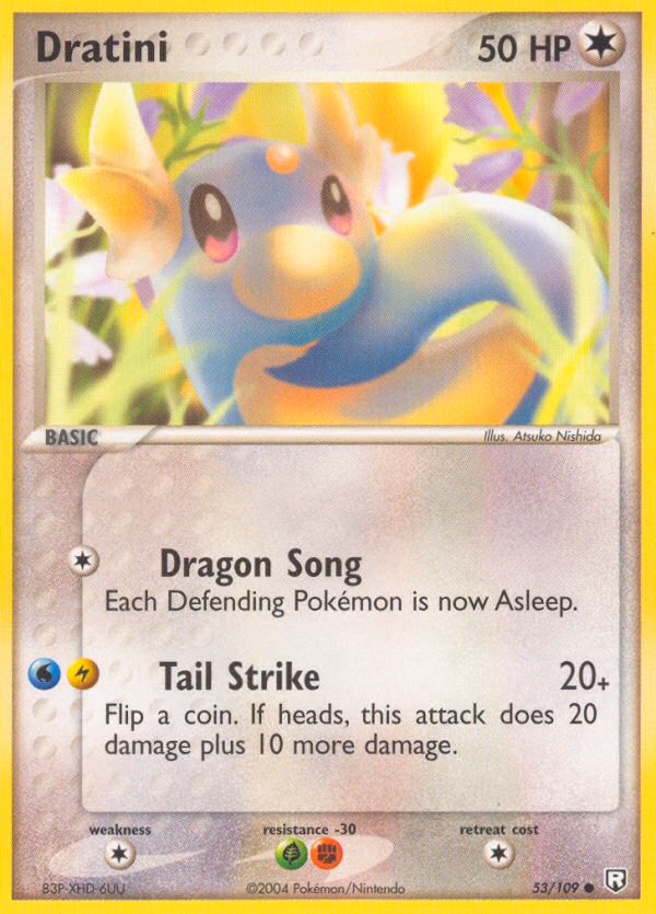 Dratini Pokemon card (53/109, Team Rocket Returns)