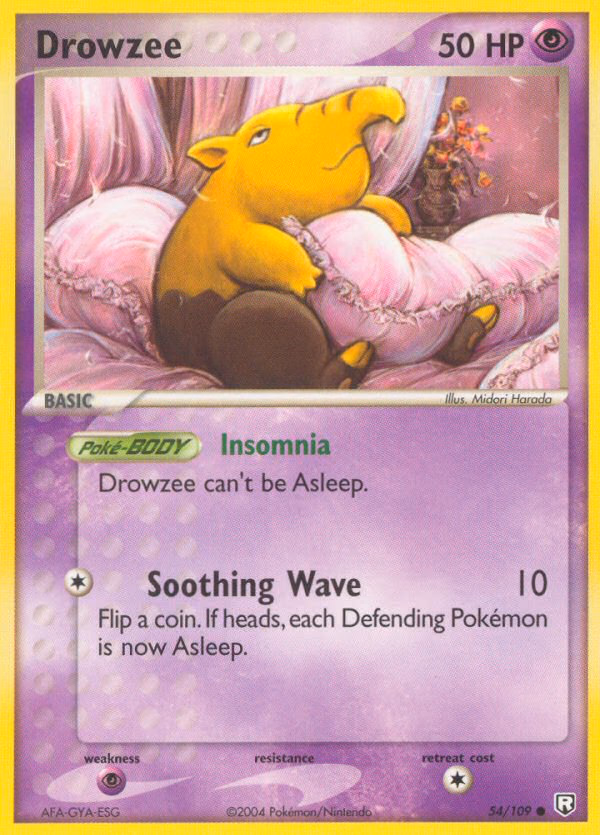 Drowzee Pokemon card (54/109, Team Rocket Returns)