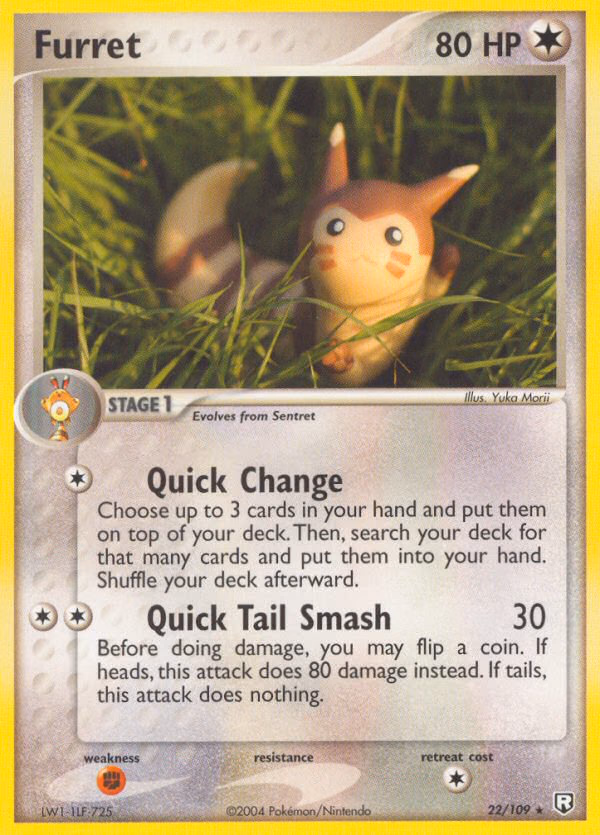 Furret Pokemon card (22/109, Team Rocket Returns)