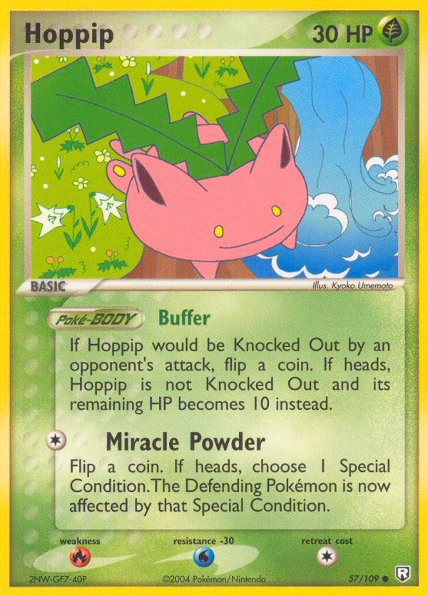 Hoppip Pokemon card (57/109, Team Rocket Returns)