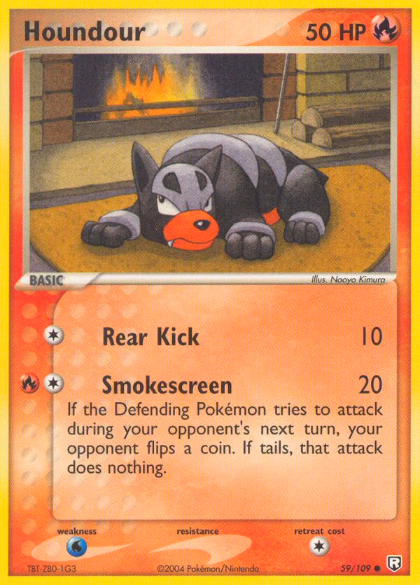 Houndour Pokemon card (59/109, Team Rocket Returns)