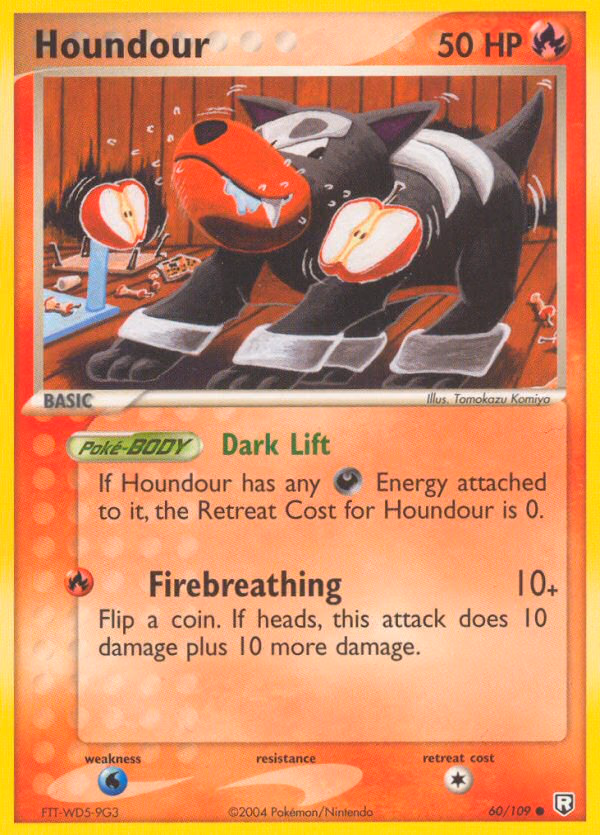 Houndour Pokemon card (60/109, Team Rocket Returns)
