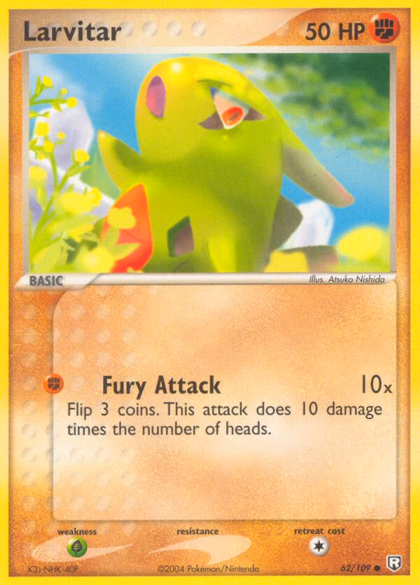 Larvitar Pokemon card (62/109, Team Rocket Returns)