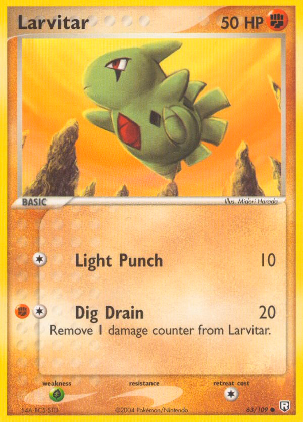 Larvitar Pokemon card (63/109, Team Rocket Returns)