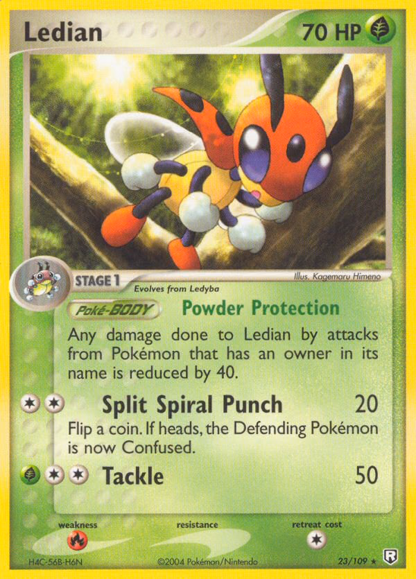 Ledian Pokemon card (23/109, Team Rocket Returns)