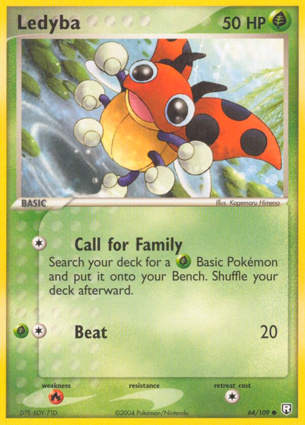 Ledyba Pokemon card (64/109, Team Rocket Returns)