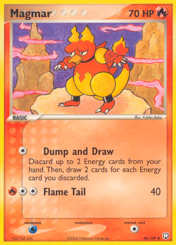 Magmar Pokemon card (44/109, Team Rocket Returns)