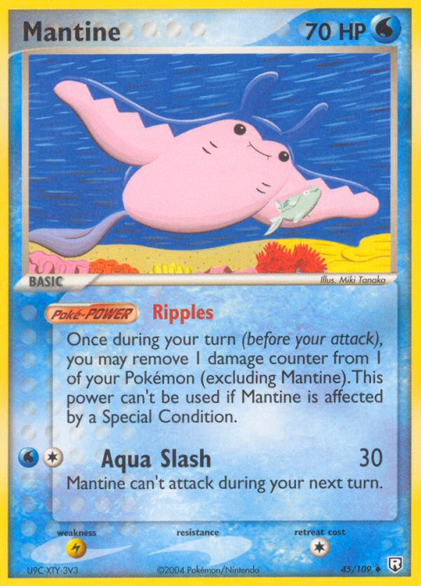 Mantine Pokemon card (45/109, Team Rocket Returns)