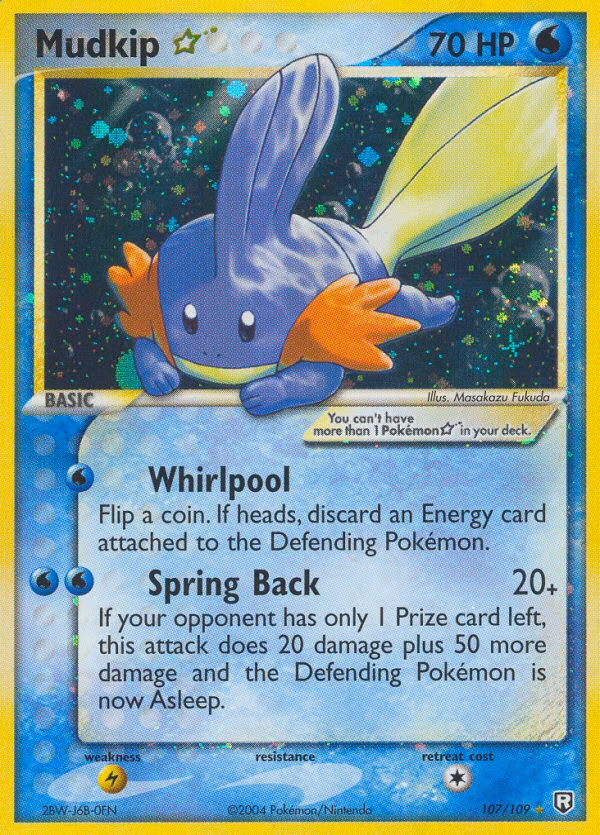 Mudkip ★ Pokemon card (107/109, Team Rocket Returns)