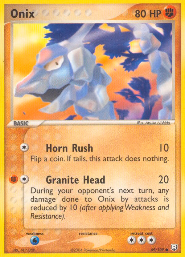 Onix Pokemon card (69/109, Team Rocket Returns)