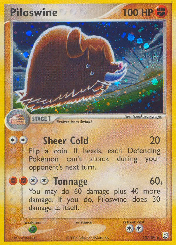 Piloswine Pokemon card (13/109, Team Rocket Returns)