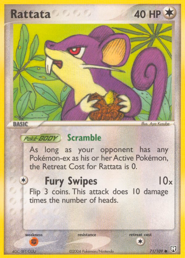 Rattata Pokemon card (71/109, Team Rocket Returns)