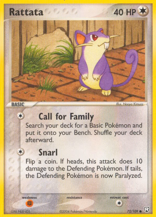 Rattata Pokemon card (72/109, Team Rocket Returns)
