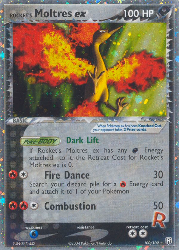 Rocket's Moltres ex Pokemon card (100/109, Team Rocket Returns)