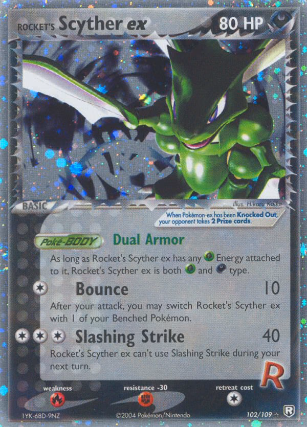 Rocket's Scyther ex Pokemon card (102/109, Team Rocket Returns)