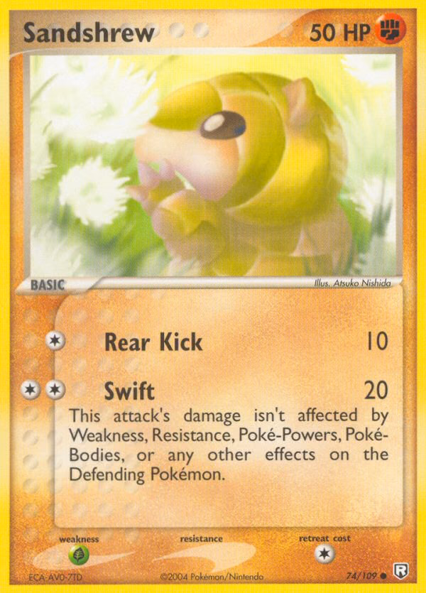 Sandshrew Pokemon card (74/109, Team Rocket Returns)