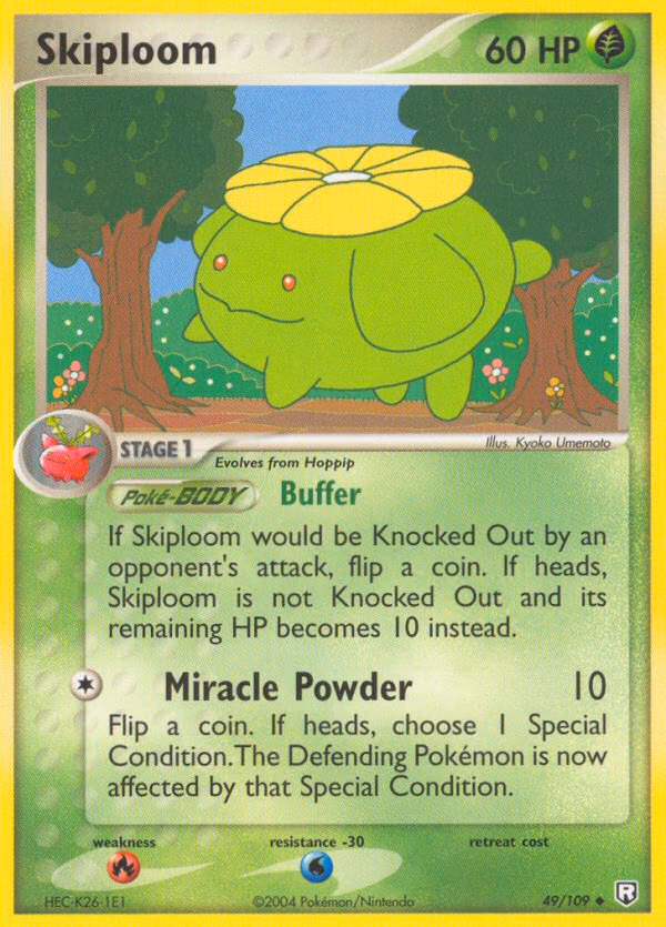 Skiploom Pokemon card (49/109, Team Rocket Returns)