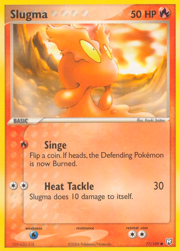 Slugma Pokemon card (77/109, Team Rocket Returns)
