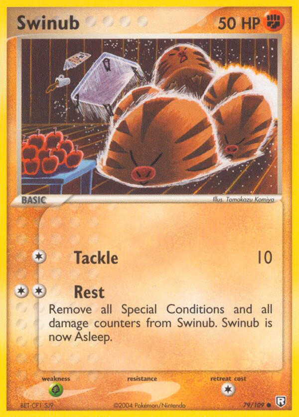 Swinub Pokemon card (79/109, Team Rocket Returns)