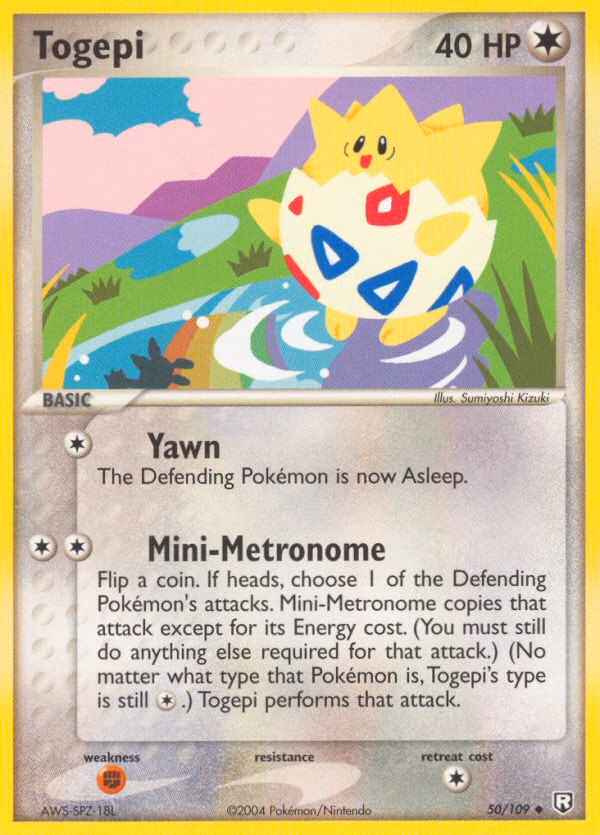 Togepi Pokemon card (50/109, Team Rocket Returns)