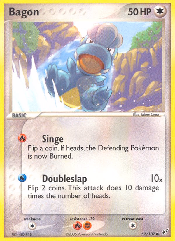 Bagon Pokemon card (52/107, Deoxys)