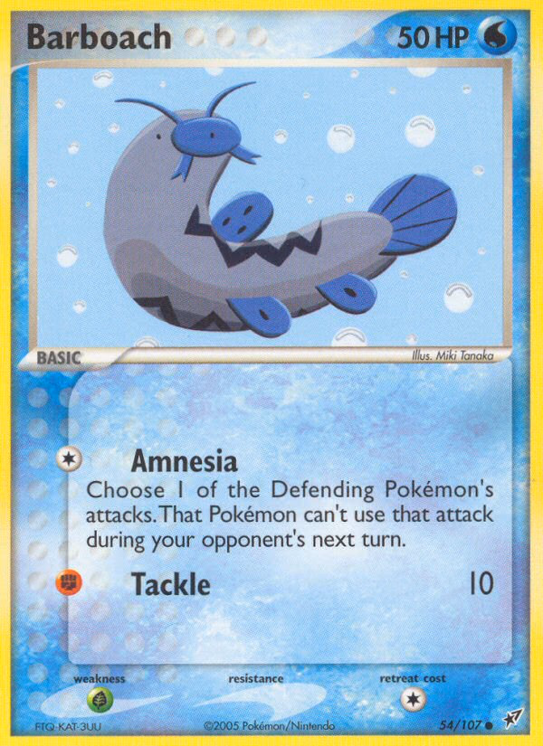 Barboach Pokemon card (54/107, Deoxys)