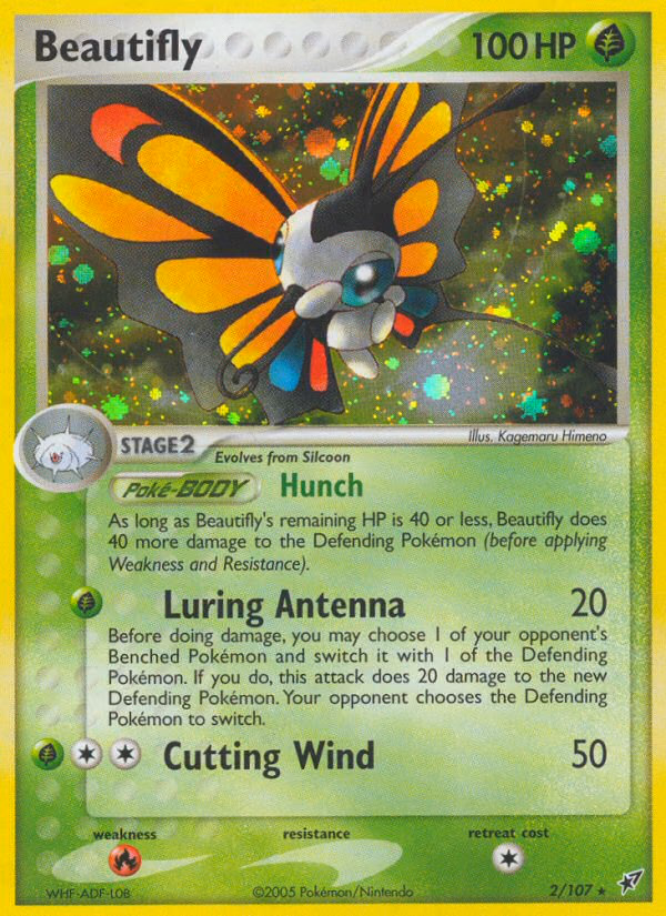 Beautifly Pokemon card (2/107, Deoxys)