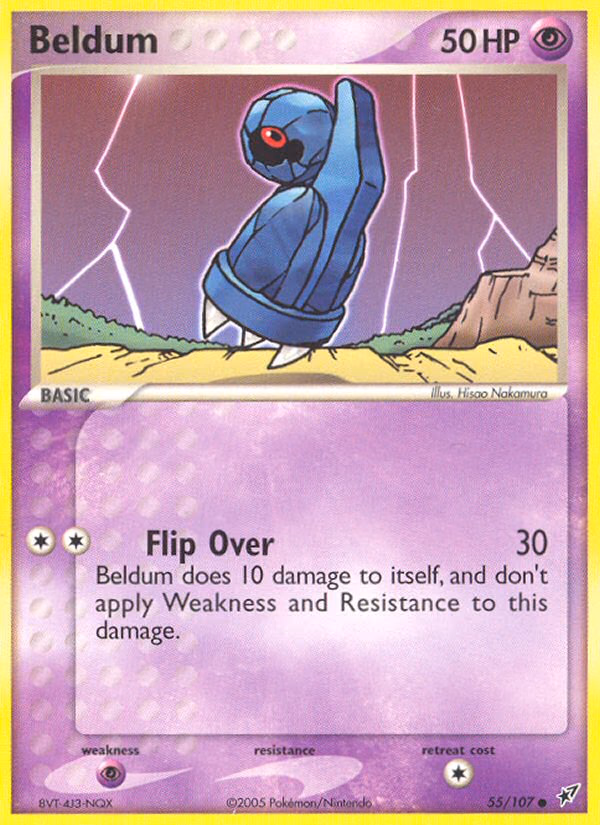 Beldum Pokemon card (55/107, Deoxys)
