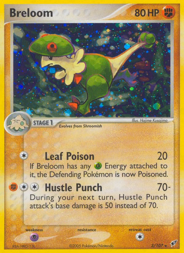 Breloom Pokemon card (3/107, Deoxys)