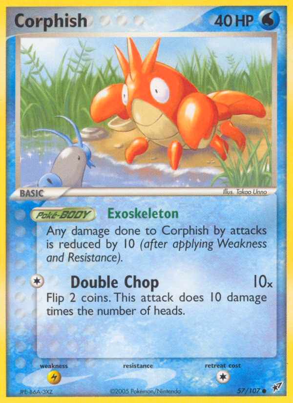 Corphish Pokemon card (57/107, Deoxys)