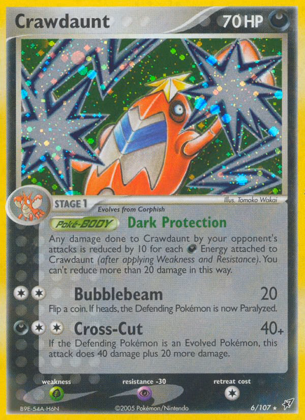 Crawdaunt Pokemon card (6/107, Deoxys)