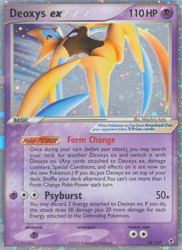 Deoxys ex Pokemon card (98/107, Deoxys)