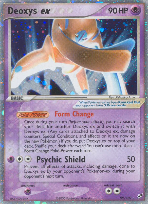 Deoxys ex Pokemon card (99/107, Deoxys)
