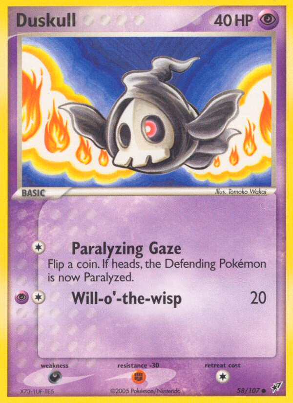 Duskull Pokemon card (58/107, Deoxys)