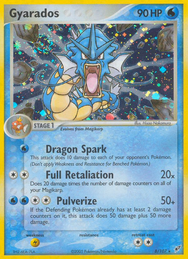 Gyarados Pokemon card (8/107, Deoxys)