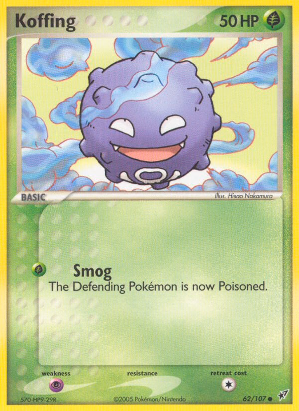 Koffing Pokemon card (62/107, Deoxys)