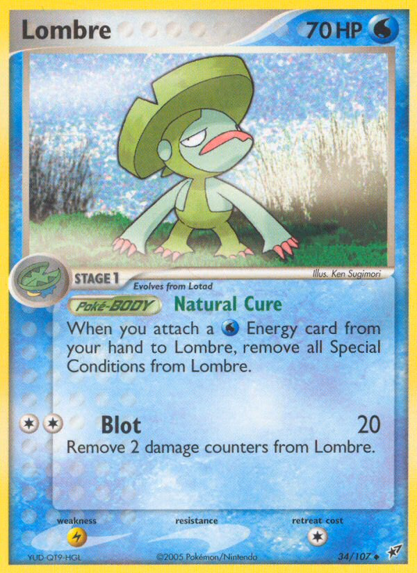 Lombre Pokemon card (34/107, Deoxys)
