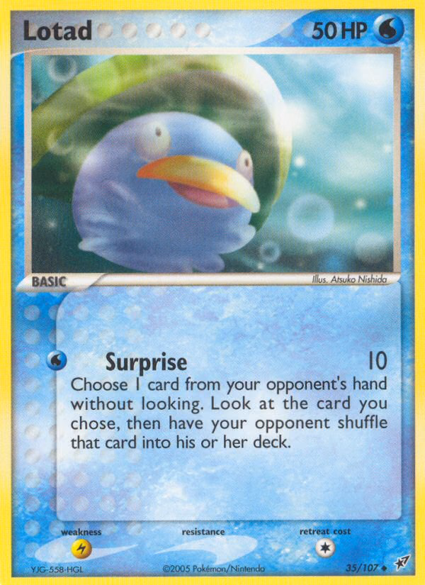 Lotad Pokemon card (35/107, Deoxys)