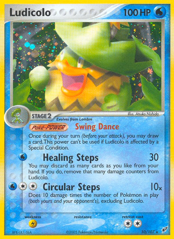 Ludicolo Pokemon card (10/107, Deoxys)